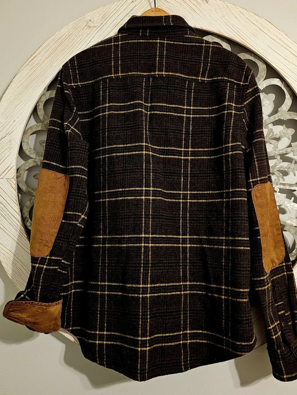 Lucky Brand Brown and Yellow Plaid Shirt Jacket